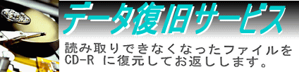 データ復旧・データ修復します。読み取りできなくなったファイルを CD-R に復元してお返しします。